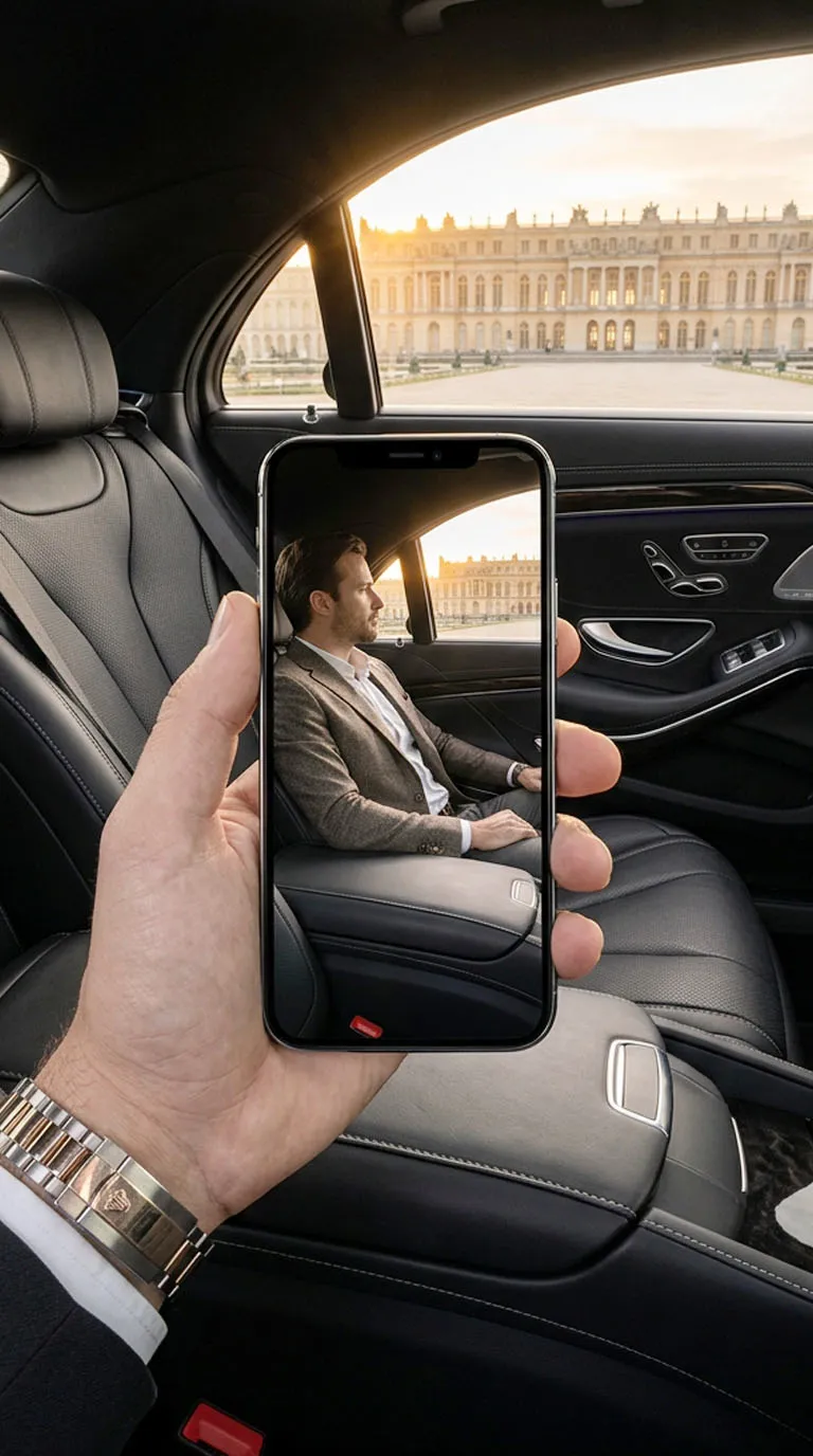 Réservation d'un chauffeur VTC depuis un smartphone dans les Yvelines